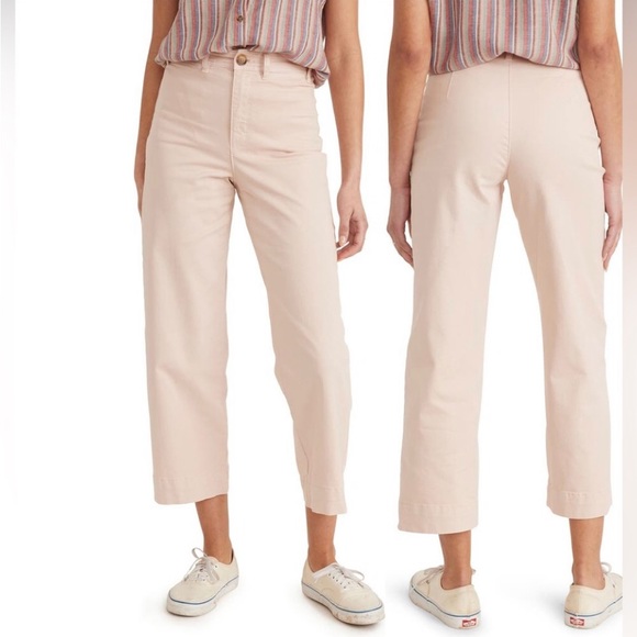 Marine Layer Bridget Slim Wide Leg Crop in Peach Whip - Picture 5 of 6